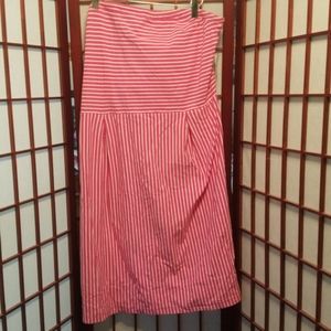 NWT, XL pink and white striped sleeveless dress